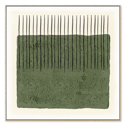 Modern Forest Green Stripe Print 120X120Cm