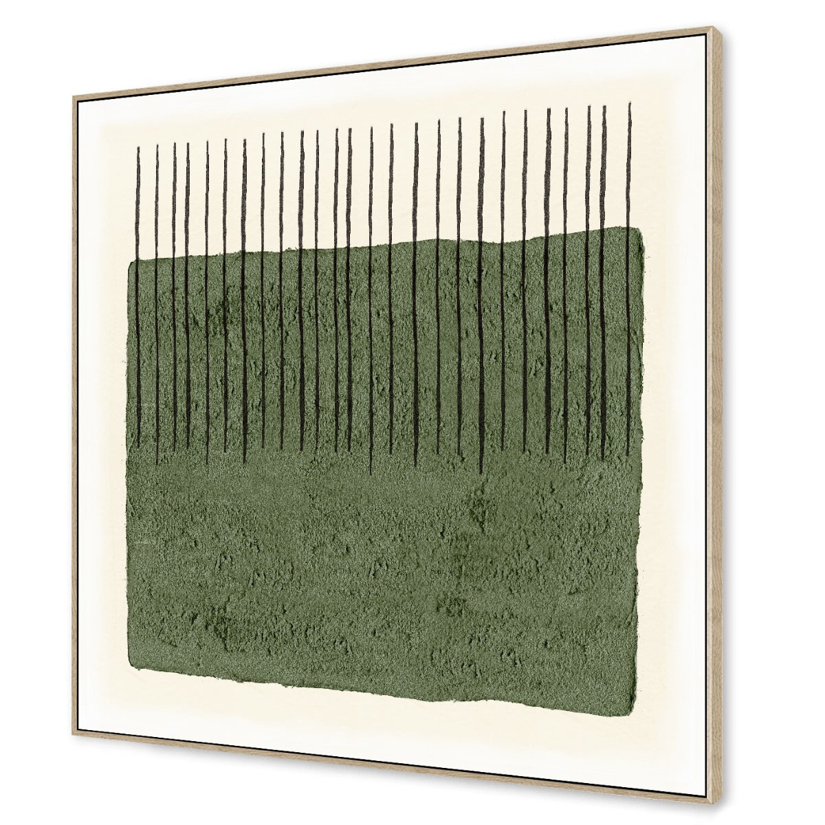 Modern Forest Green Stripe Print 120X120Cm