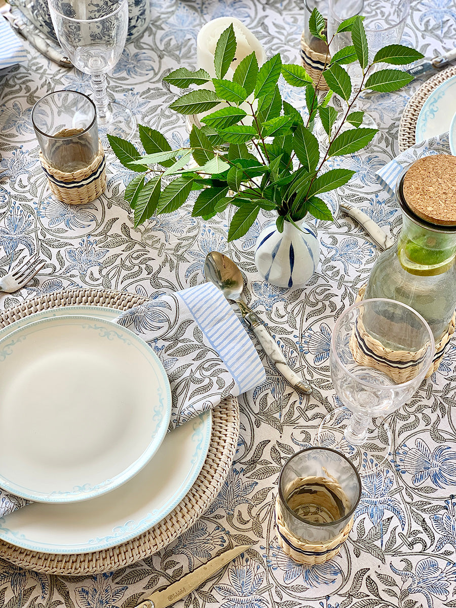 Table Cloth Art Deco Powder Blue