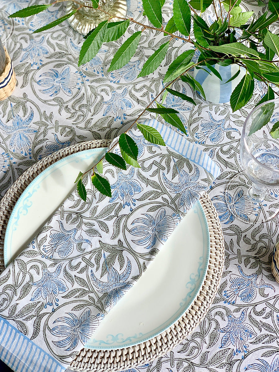 Table Cloth Art Deco Powder Blue