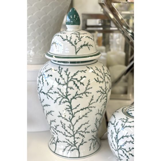 Ginger Jar Green & White SML