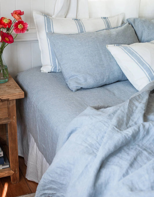 Linen Sheet set -Queen French Blue