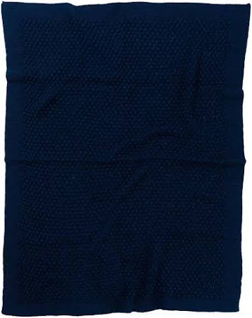 Baby Blanket - Mini Popcorn Knit Indigo