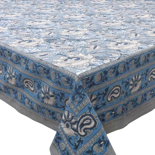 Block Print Tablecloth Amarnath Grey 180x270cm