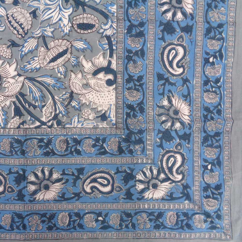Block Print Tablecloth Amarnath Grey 180x270cm