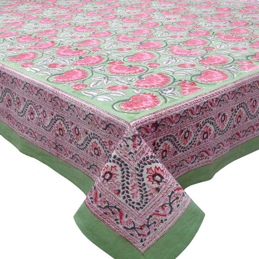Block Print Tablecloth Kamal Gulabi 180x270cm