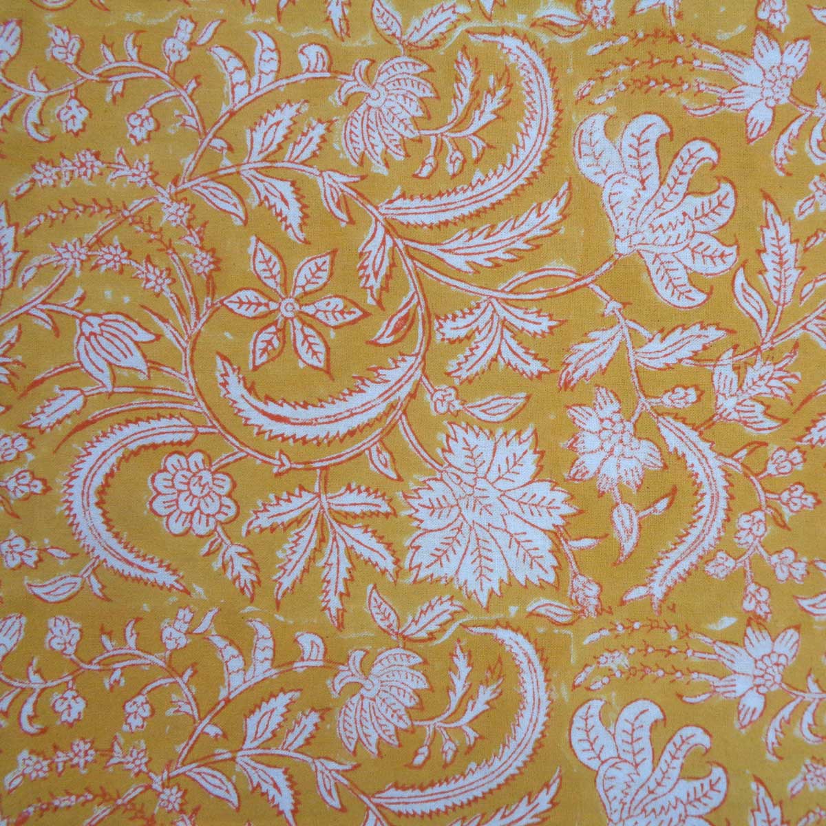 Hand Block Printed Cotton Napkin Wild Flower Mustard