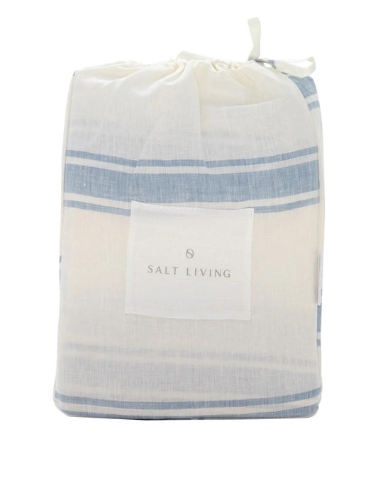 Cot Fitted Sheet_French Blue Ticking.jpg